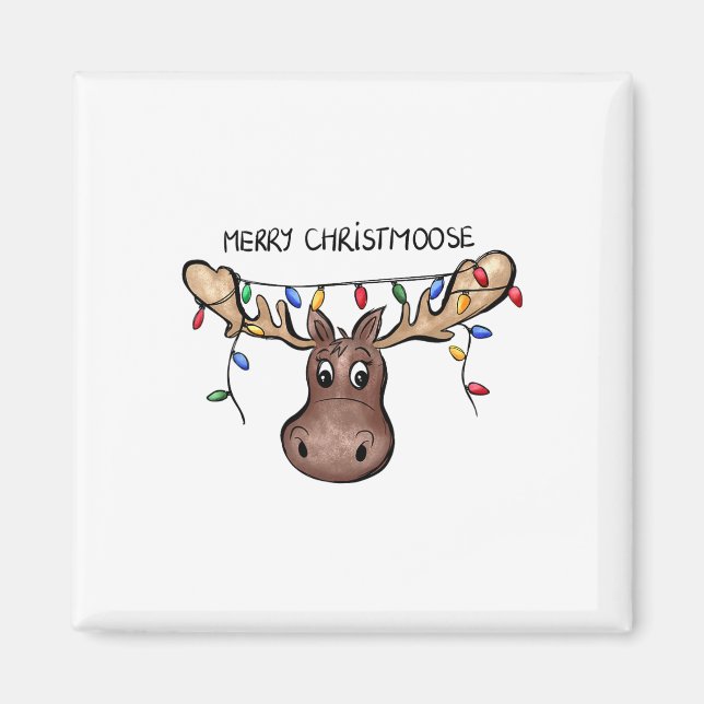 Frohe Weihnachten Moose Xmas Lover Holid Magnet (Vorne)