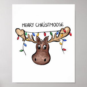 Frohe Weihnachten Moose Xmas Lover Holid Poster