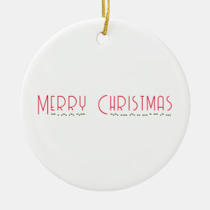 Frohe Weihnachten & Morse Code Metallverzierung Keramik Ornament