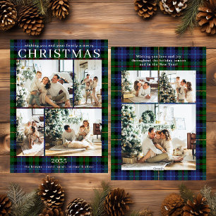 Frohe Weihnachten Multi Foto Grün Kariert