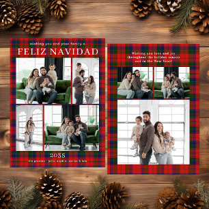 Frohe Weihnachten Multi-Foto Rot Kariert Weihnacht