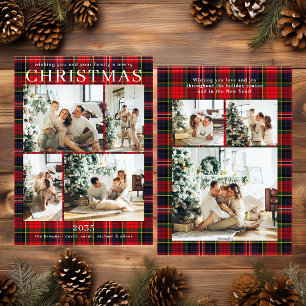 Frohe Weihnachten Multi-Foto Rot Kariert Weihnacht