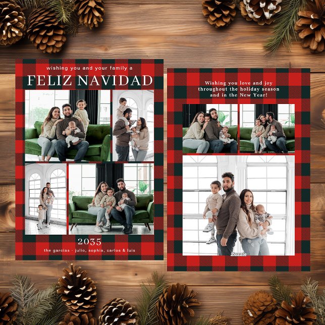 Frohe Weihnachten Multi Foto Roter Büffel Karo (Von Creator hochgeladen)