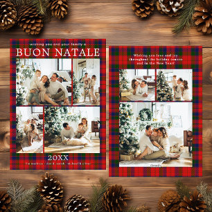 Frohe Weihnachten Multi-Foto-Rotkariertes Festtags