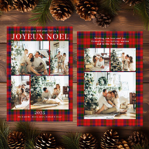 Frohe Weihnachten Multi-Foto-Rotkariertes Festtags