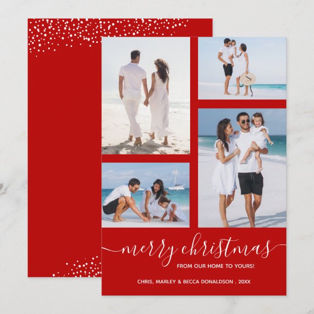 Frohe Weihnachten Multi Foto Scarlet (Vorne/Hinten)