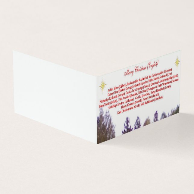 Frohe Weihnachten Multi Language Folded Card (Vorderseite)