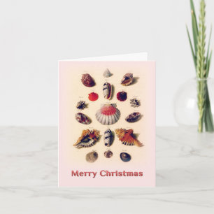 Frohe Weihnachten Muscheln Rosa Grußkarte Karte