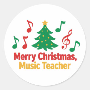 Frohe Weihnachten Musiklehrer Aufkleber