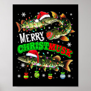Frohe Weihnachten Musky Drei Weihnachtsmann Muskie Poster