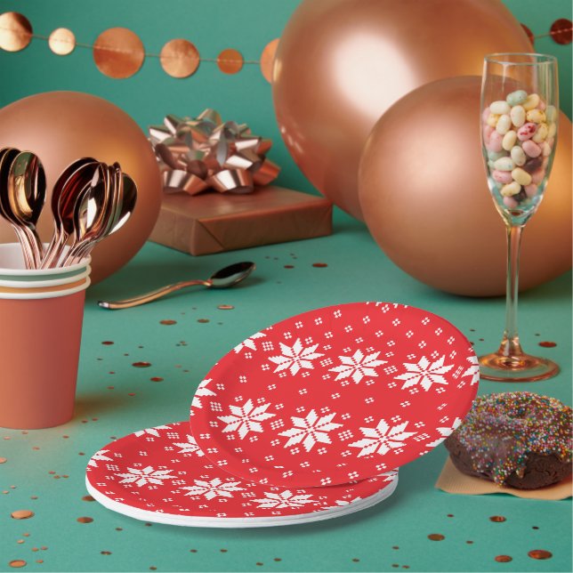 Frohe Weihnachten Muster 5 Pappteller (Multi)