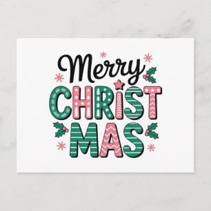 Frohe Weihnachten Muster-Schriftzug Holly Xmas