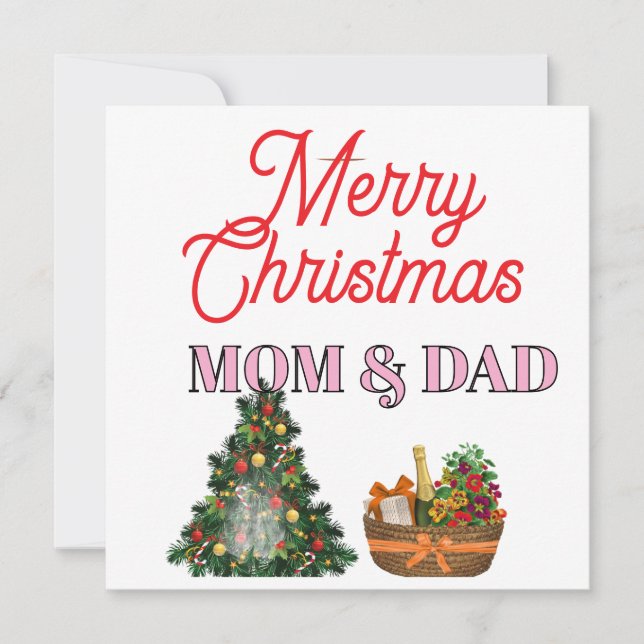 FROHE WEIHNACHTEN MUTTER & VATER   KARTE (Vorderseite)