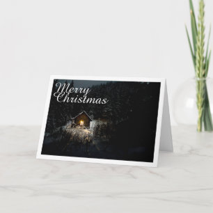 Frohe Weihnachten Mystische Hütte Tiefer Wald Karte