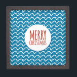 Frohe Weihnachten Nahtlose Muster blaue Textur Kiste<br><div class="desc">Frohe Weihnachten Nahtlose Muster blaue Textur</div>
