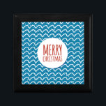 Frohe Weihnachten Nahtlose Muster blaue Textur Schmuckschachtel<br><div class="desc">Frohe Weihnachten Nahtlose Muster blaue Textur</div>
