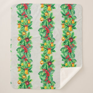 Frohe Weihnachten nahtlose Muster mit Garland. Wa Sherpadecke
