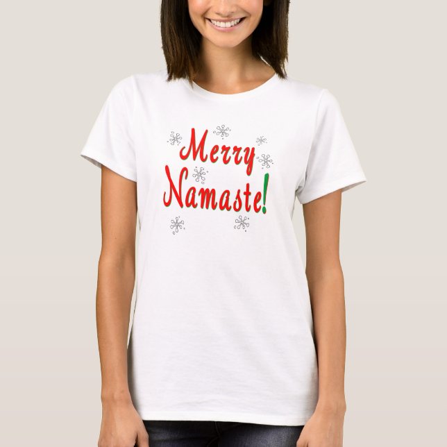 Frohe Weihnachten Namaste T Shirt (Vorderseite)