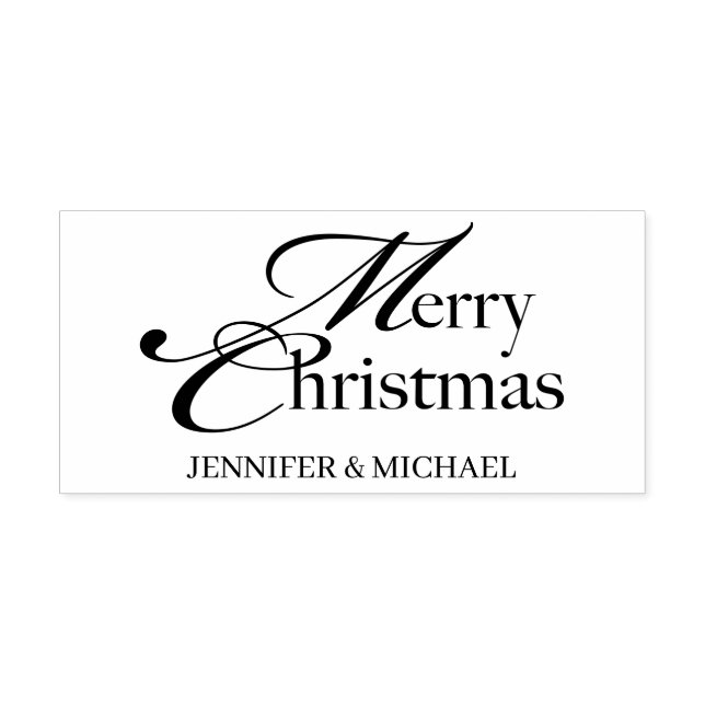 Frohe Weihnachten Name Basic Gummistempel (Prägung)