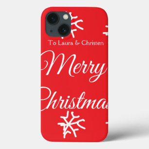 Frohe Weihnachten Name Text personalisiertes Famil Case-Mate iPhone Hülle