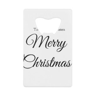 Frohe Weihnachten Name Text personalisiertes Famil Geldbeutel Flaschenöffner