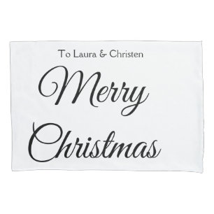 Frohe Weihnachten Name Text personalisiertes Famil Kissenbezug