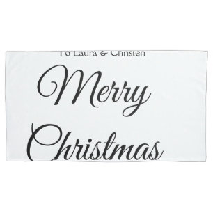 Frohe Weihnachten Name Text personalisiertes Famil Kissenbezug