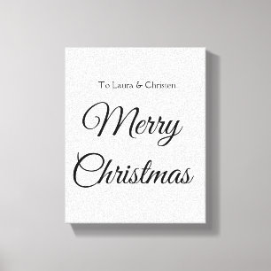 Frohe Weihnachten Name Text personalisiertes Famil Leinwanddruck