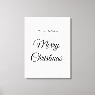 Frohe Weihnachten Name Text personalisiertes Famil Leinwanddruck