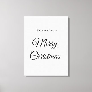 Frohe Weihnachten Name Text personalisiertes Famil Leinwanddruck