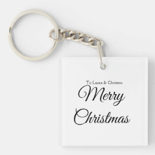 Frohe Weihnachten Name Text personalisiertes Famil Schlüsselanhänger