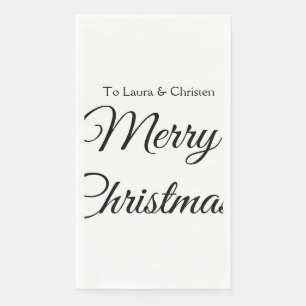 Frohe Weihnachten Name Text personalisiertes Famil Serviette