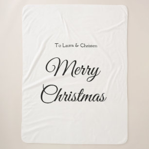 Frohe Weihnachten Name Text personalisiertes Famil Sherpadecke