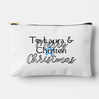 Frohe Weihnachten Name Text personalisiertes Famil Zubehörtasche