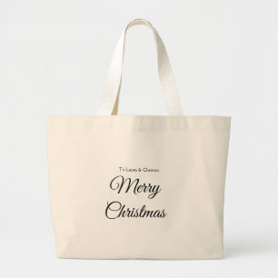 Frohe Weihnachten Namenstext personalisiertes Fami Jumbo Stoffbeutel