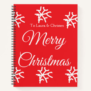 Frohe Weihnachten Namenstext personalisiertes Fami Notizbuch