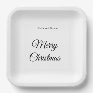 Frohe Weihnachten Namenstext personalisiertes Fami Pappteller