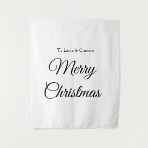 Frohe Weihnachten Namenstext personalisiertes Fami Wandteppich