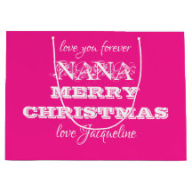 Frohe Weihnachten Nana Classic Script Chic Pink