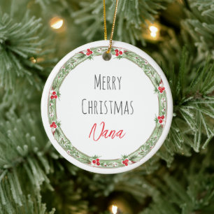 Frohe Weihnachten NANA Liebe Grandkids NAME Keepak Keramik Ornament