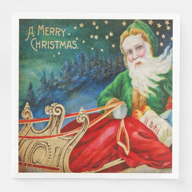 Frohe Weihnachten Napkin oder Decoupage Papier Serviette (Vorderseite)