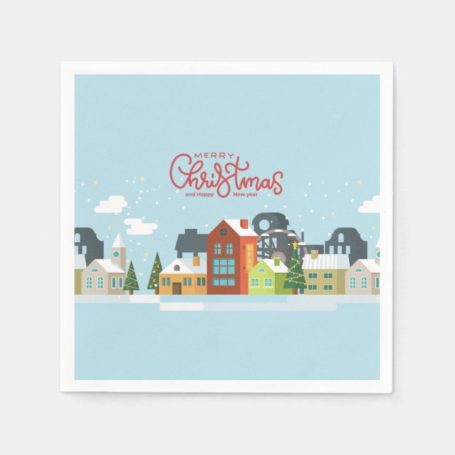 Frohe Weihnachten Napkins | Feiertag Serviette (Vorderseite)