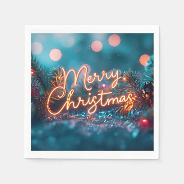 Frohe Weihnachten Napkins Serviette (Vorderseite)