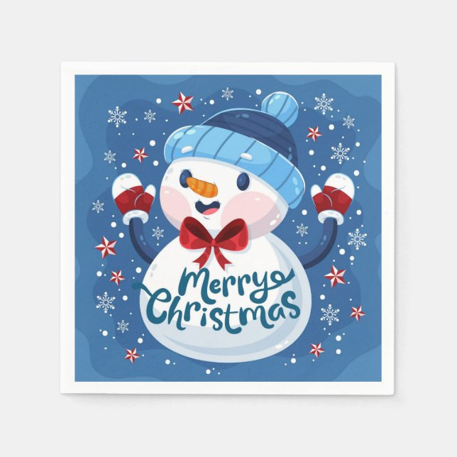 Frohe Weihnachten Napkins Serviette (Vorderseite)