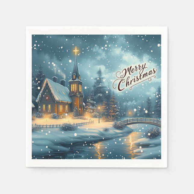 Frohe Weihnachten Napkins Serviette (Vorderseite)