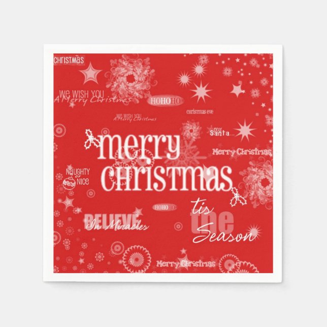 Frohe Weihnachten Napkins Serviette (Vorderseite)