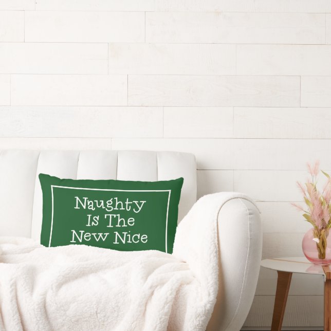 Frohe Weihnachten | Naughty is new Nice Lumbar P Lendenkissen (Liege)