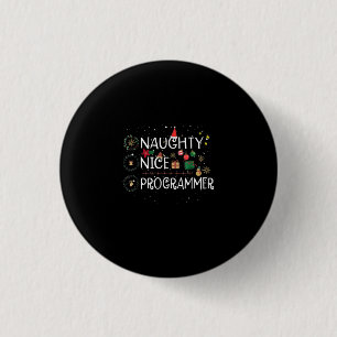 Frohe Weihnachten Naughty Nice Programmer Button