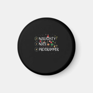 Frohe Weihnachten Naughty Nice Programmer Magnet