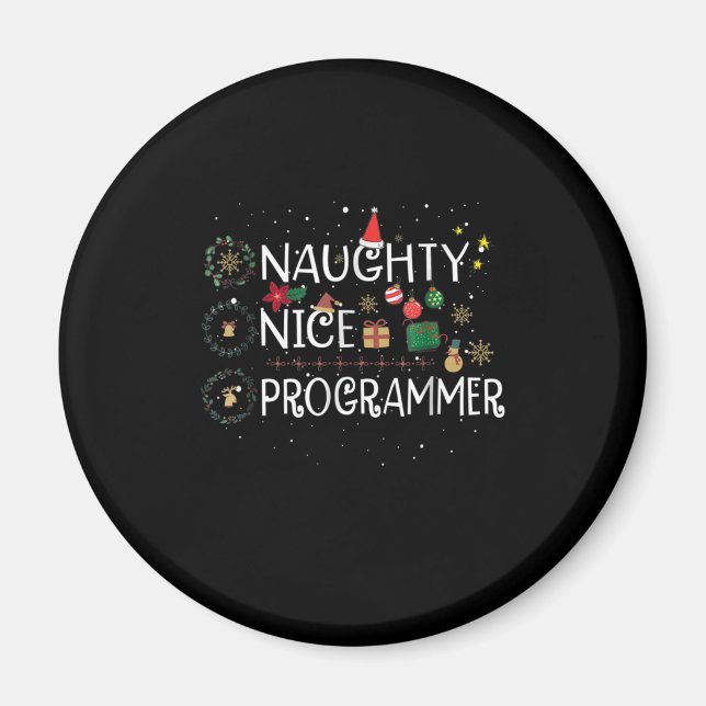 Frohe Weihnachten | Naughty Nice Programmer Magnet (Vorne)